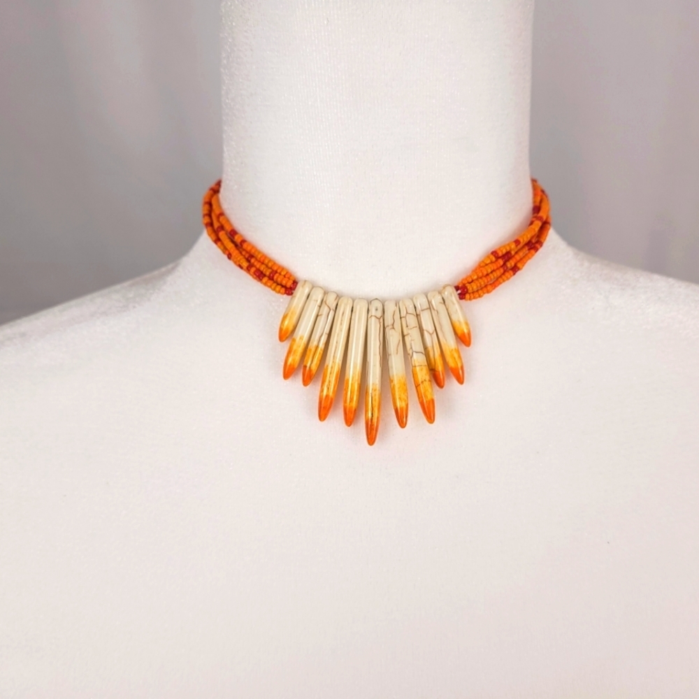Hawaiian Orange Chocker Necklace